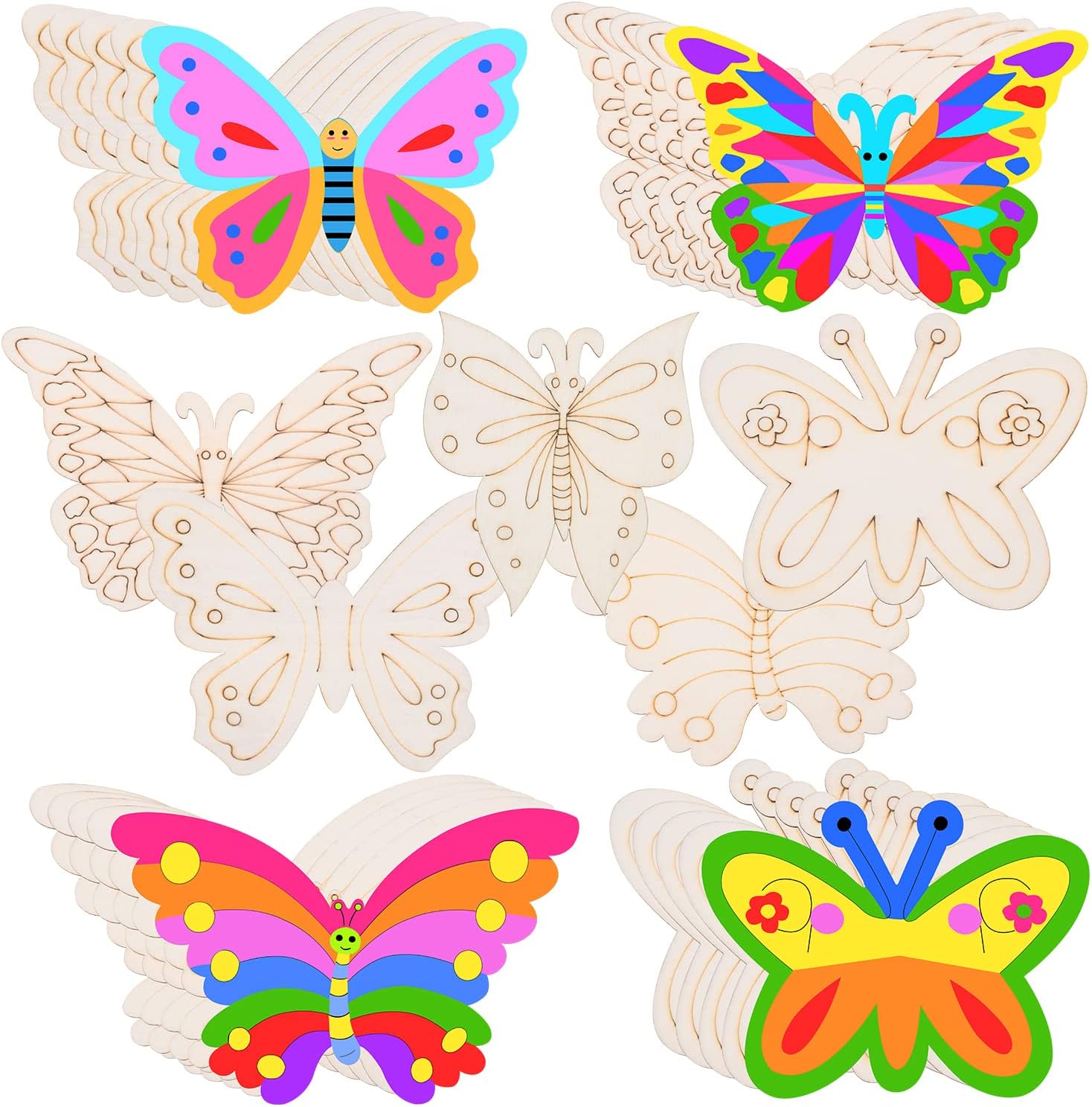 Unfinished Wooden Butterfly Cutout Wood Butterfly Crafts Wooden Butterfly Decoration for DIY Paint Craft