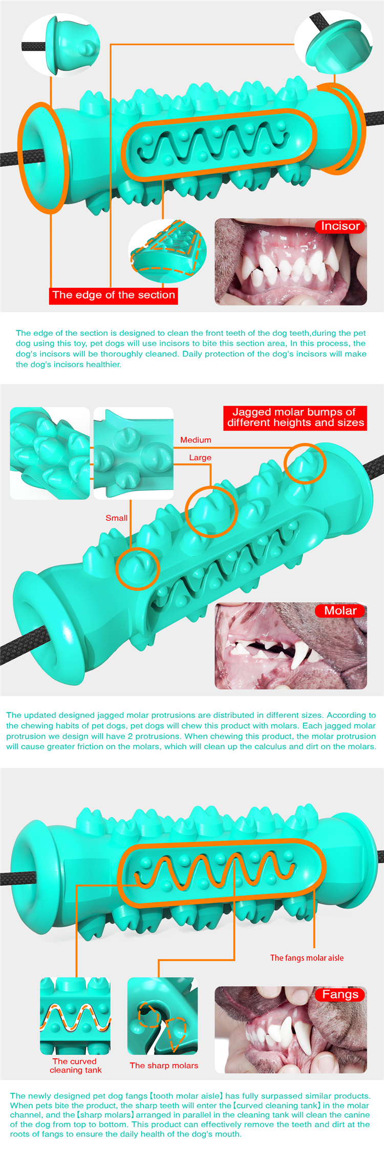 New Type Top Sale Eco-friendly Dog Toothbrush Toy Stick Rope Pet Molar Bite Ball Toys