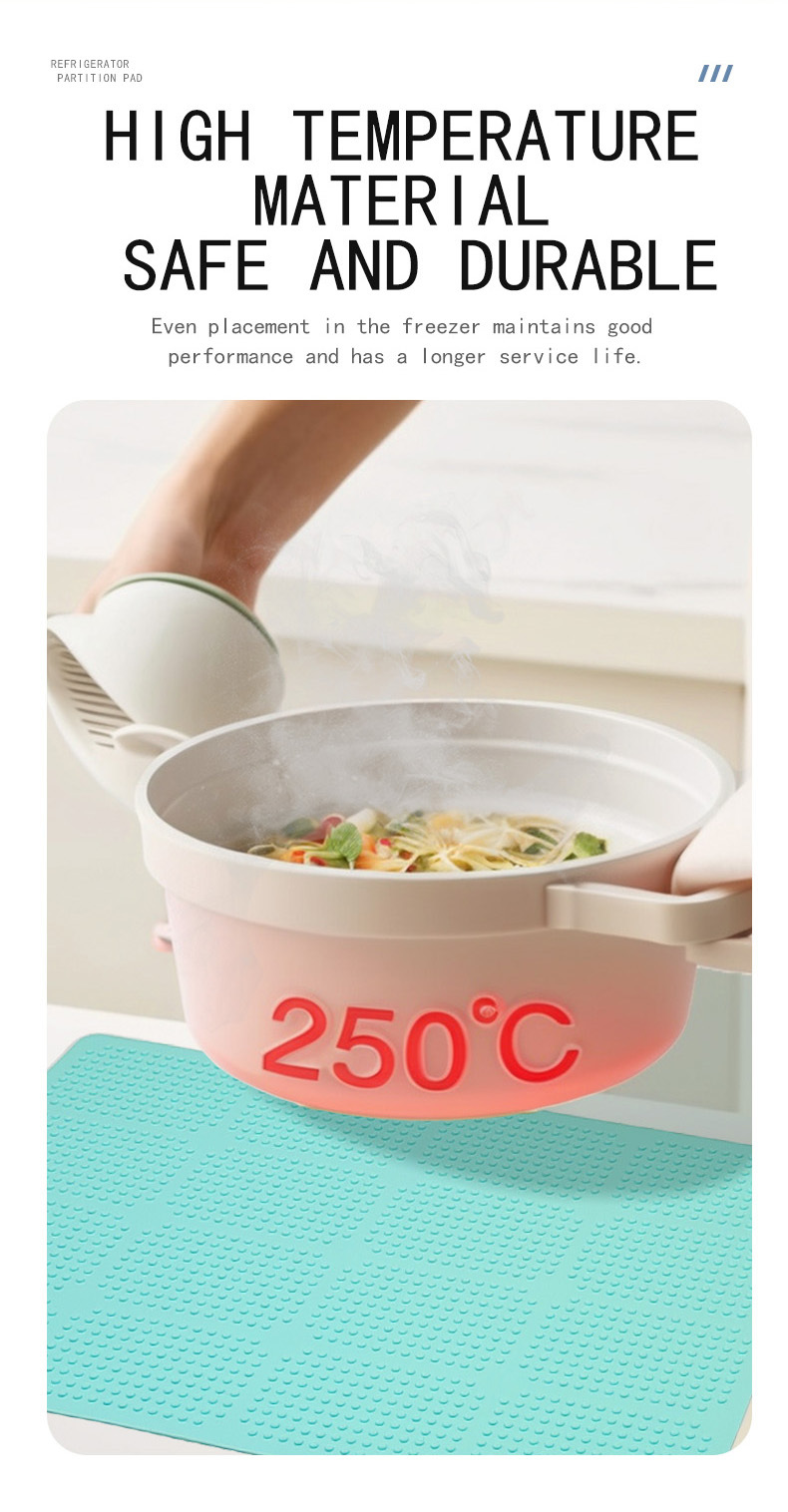 Reusable Silicone Refrigerator Liners Washable, Non-Slip Fridge Shelf Mats For Kitchen Organization, Waterproof & Oilproof Shelf Protectors For