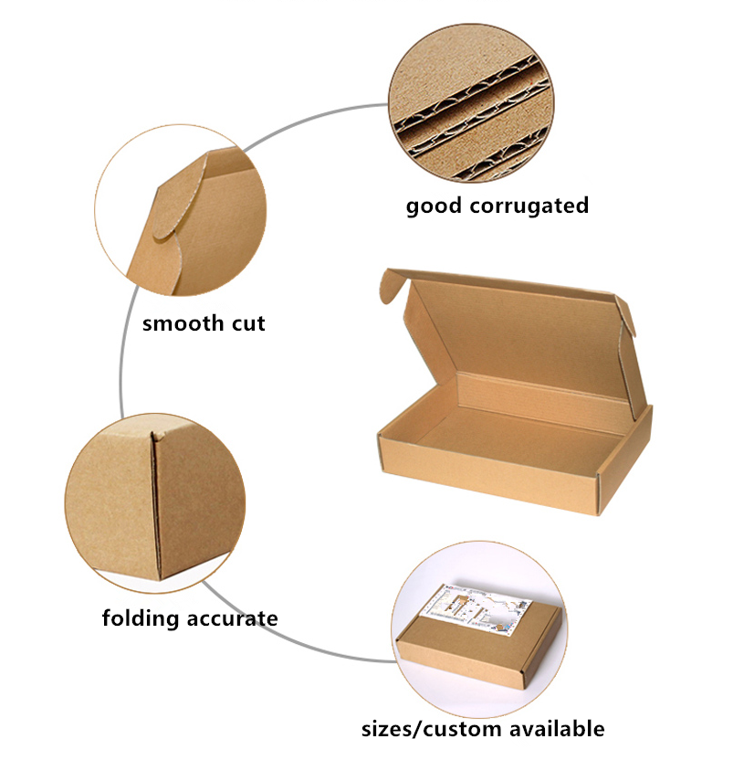Smooth Cut Corrugated Paper Box For Mailing With Custom Design Service