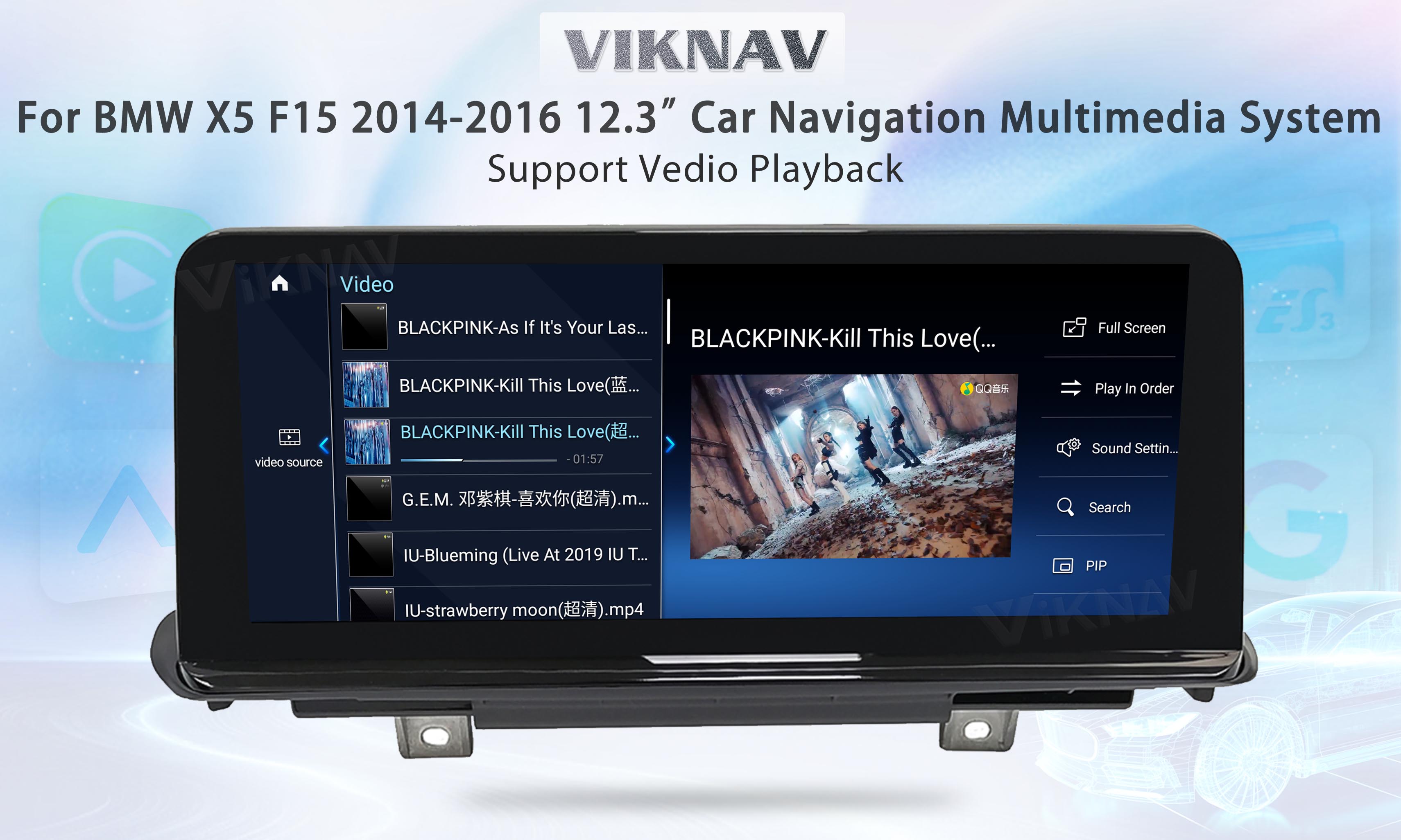 Viknav Car Radio 12.3 inch For BMW X5 F15 2014 2015 2016 GPS Navigation Multimedia Carplayer NBT System Head Unit 128GB
