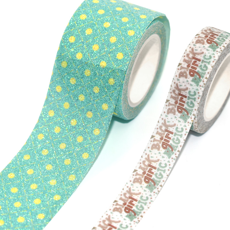 Custom Printed Glitter Washi Tape Waterproof Washi Paper Tape