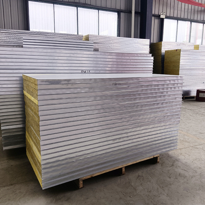 Color Steel Rock Wool Sandwich Panel 0.12-0.6mm Aluminum Plate