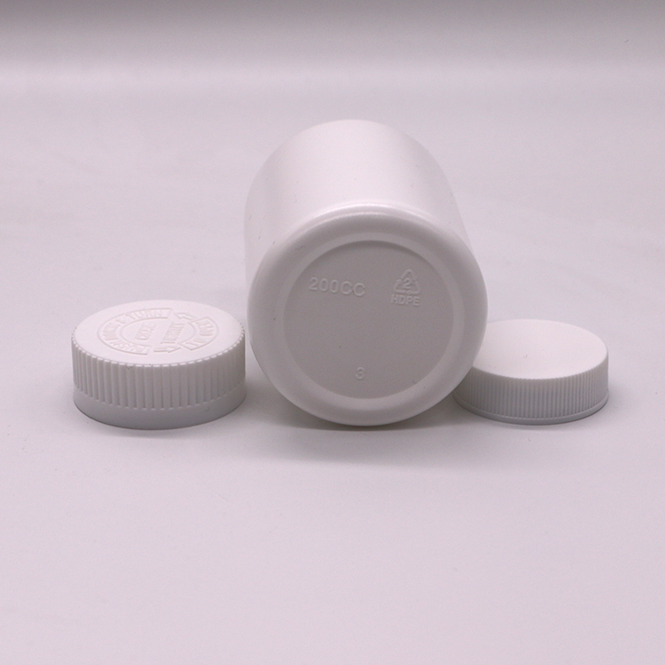 Round Shape Supplement Bottle for Solid Tablet and Capsule Storage 200mL Capacity