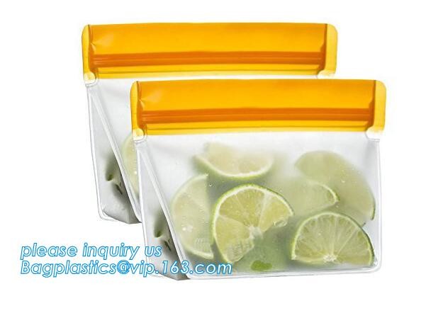 Food Grade Leakproof Fresh Large Zipper Freezer Reusable Silicone Food Preservation Storage Bags With bagplastic
