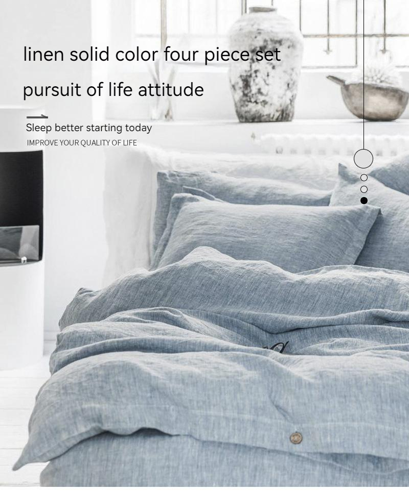 Indulge in our 100% French Linen Bedding Set Duvet Cover Set for a Luxurious Sleep
