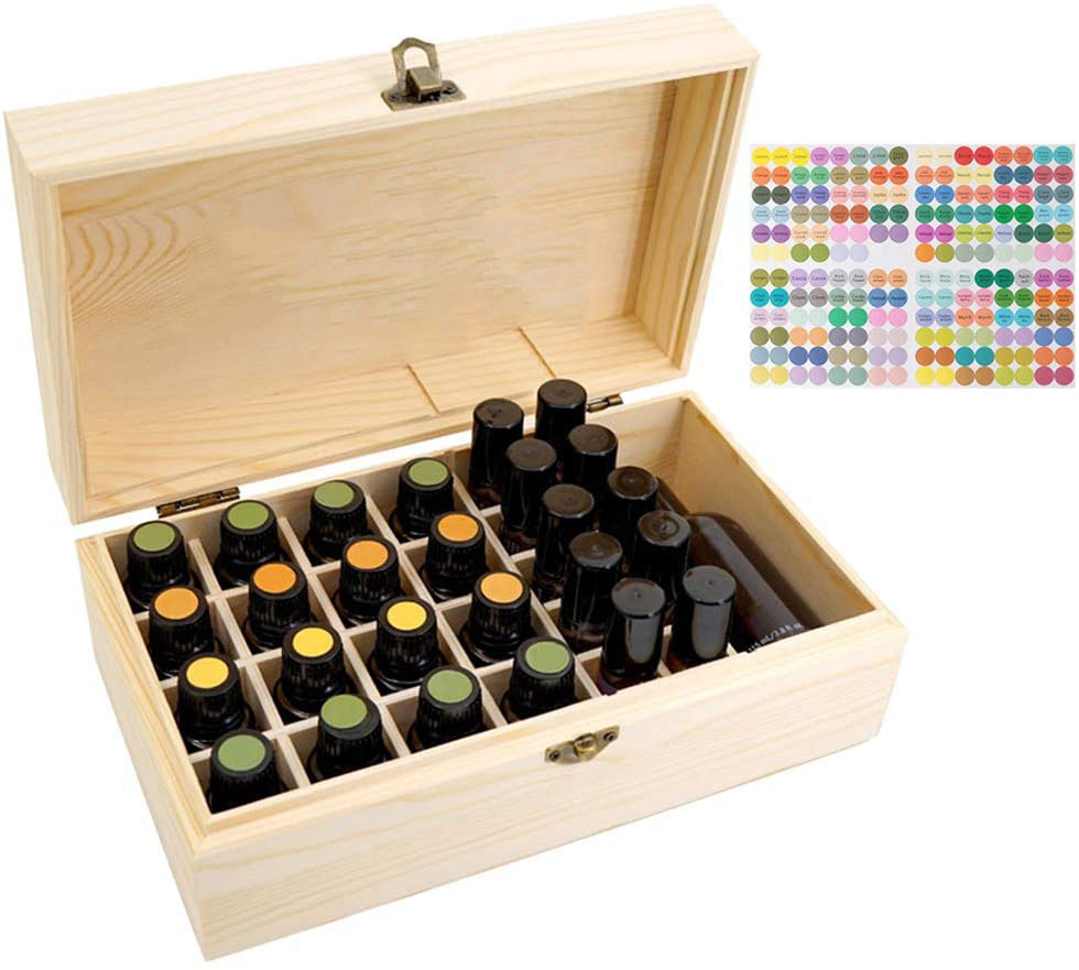 wooden Essential Oil Box Wooden Storage Container Holds Bottles Multi-Tray Organizer