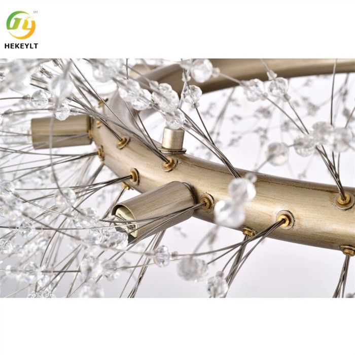 9 Light Acrylic Metal Chandelier Glass Pendant Light Clear Beads Firework