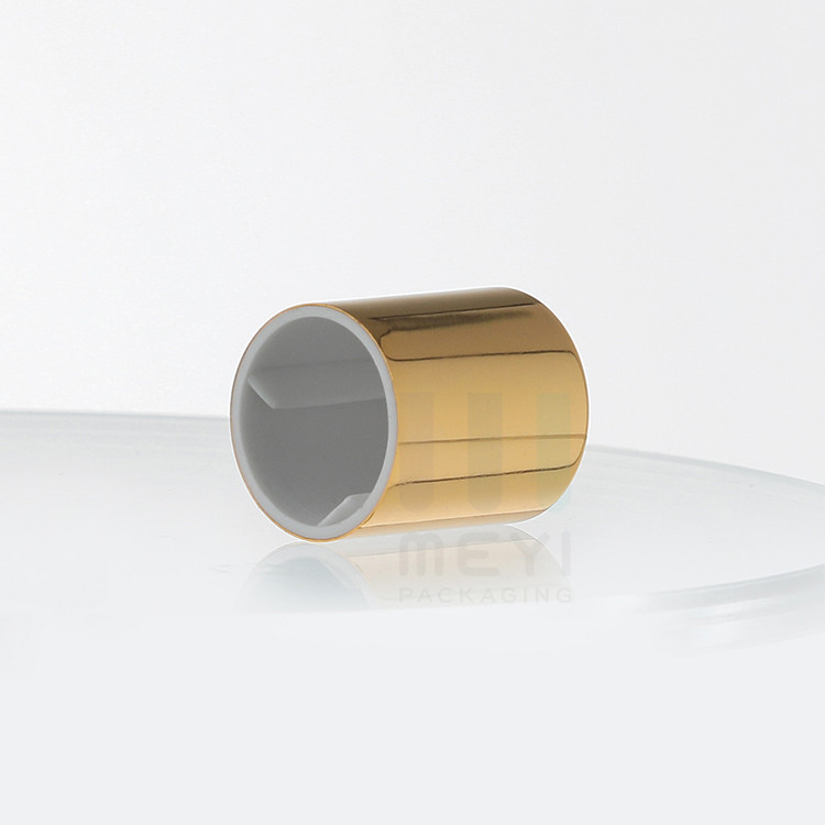Lightweight Perfume Bottle Caps In Gold Aluminum Color With Crimp Version Neck Finish