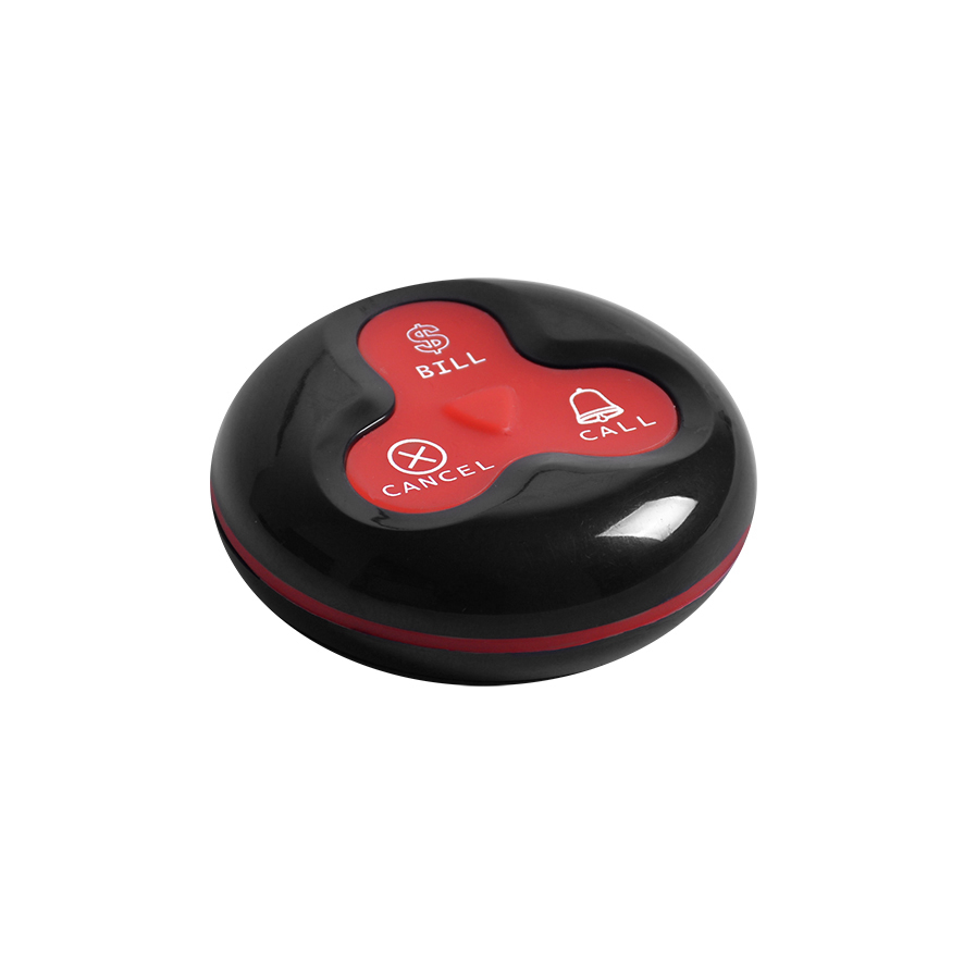 Waterproof hotel smart long range wireless pager system display panel with three keys push button