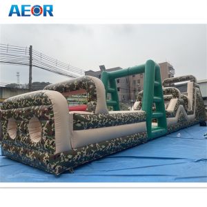 inflatable PVC Camouflage jumping obstacle backyard inflatable obstacle course