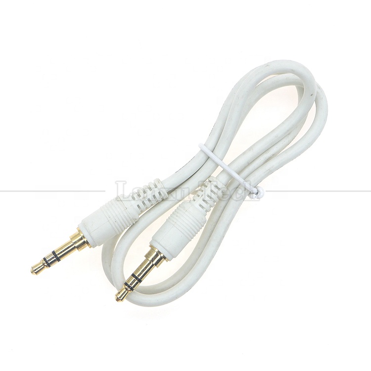 High Quality Gold Silver Plated Male to Male 3.5mm TRS 3 Poles Stereo Jack Audio Extension Cable