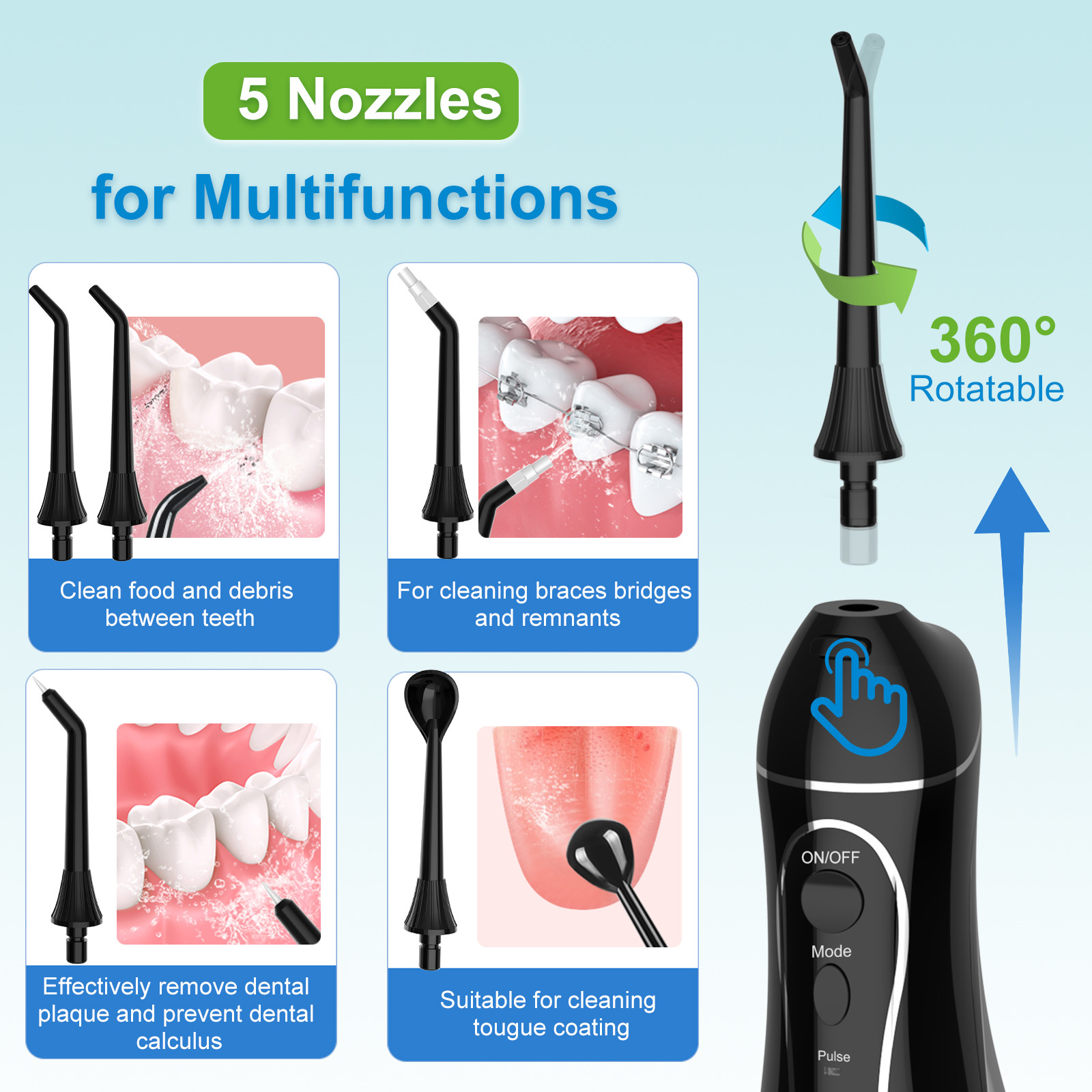 Portable Rechargeable Electric Toothbrush with 4 Modes and 5-Hour Charging Time