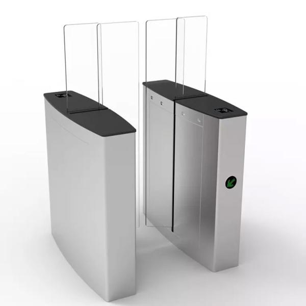 Building Access Control Turnstiles Tempered Glass Full Height Sliding Turnstile