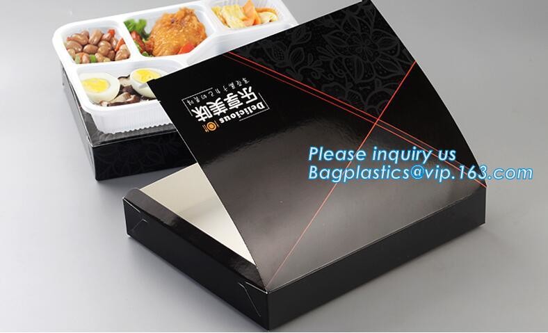 Cheap Cardboard foldable kraft paper lunch box with window,Lunch noodle fast food kraft paper box by customized logo pri