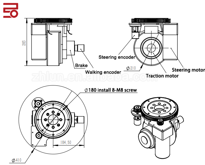 ZHLUN ZL-210  Drive Wheel for Forklift and AGV
