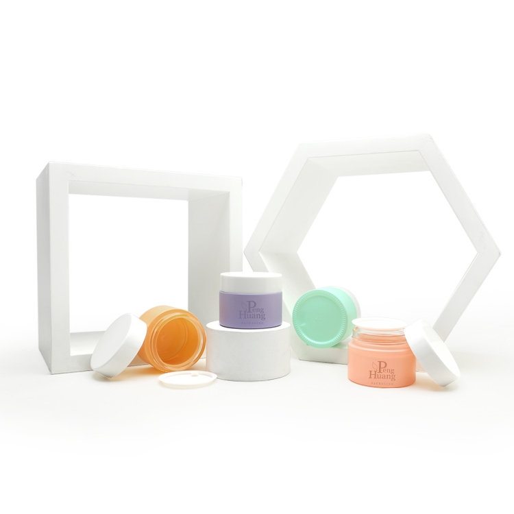 Custom Empty 50g Cosmetic Matte Painting Glass Cream Jar With White Screw Lids