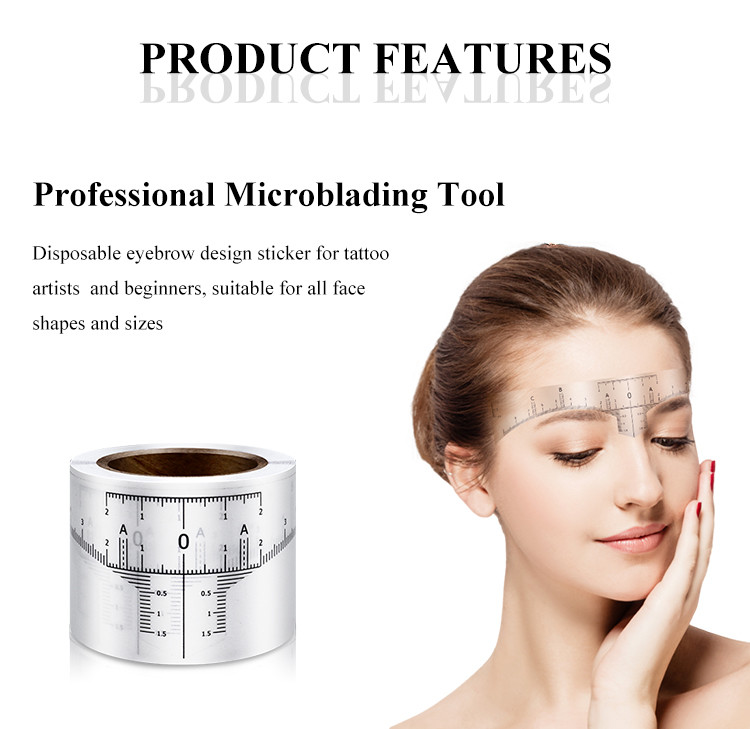 White Green Skin - Friendly Microblading Ruler Stickers For Eyebrow Shaping