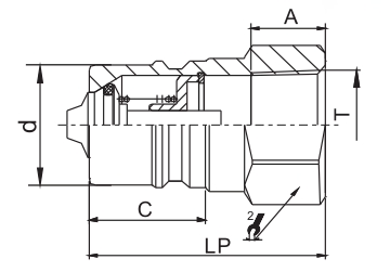 CB-SPM-10F-A ISO 7241-A Stainless Steel Plug Dimensions