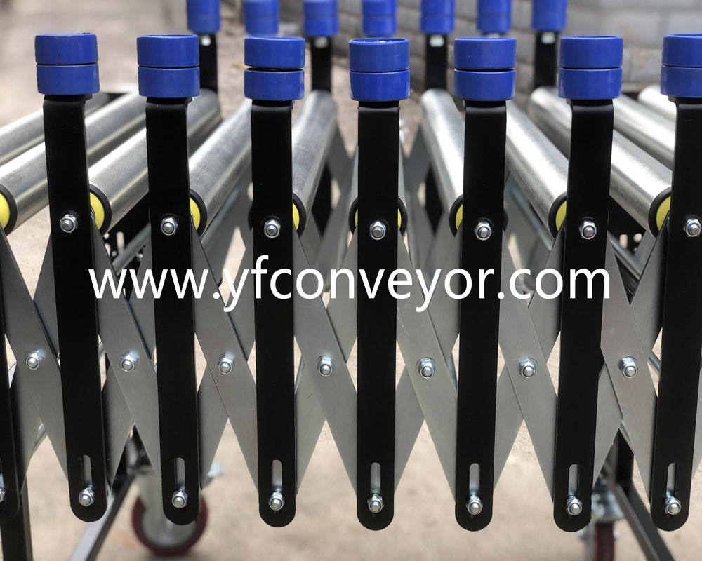 Flexible Powered Roller Conveyor with side guardrail
