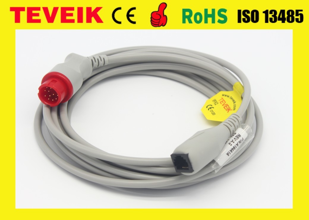 Factory Price of Medical 78205A Invasive Blood Pressure IBP Cable, Round 12pin to Abbott Adapter