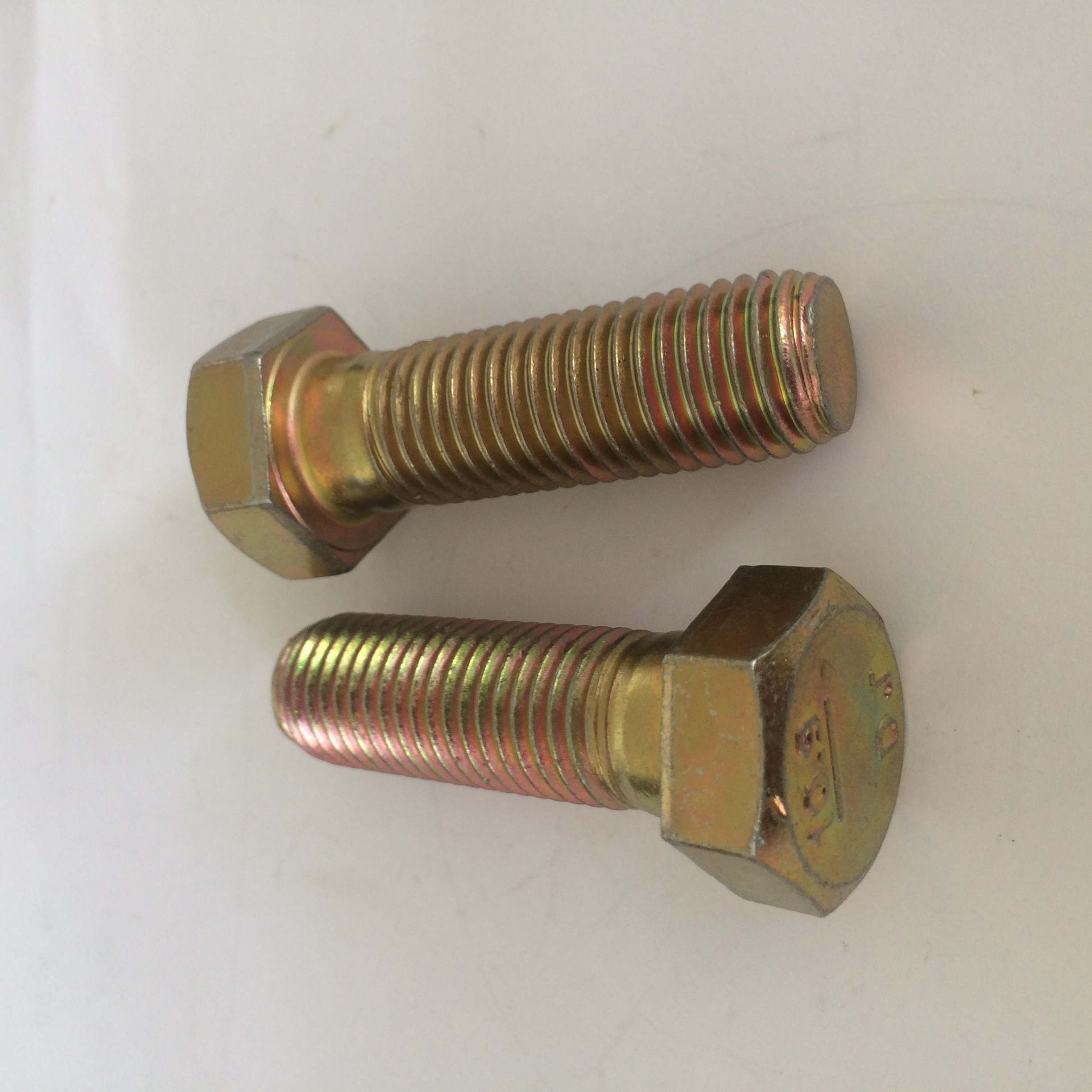 Grade 10.9 Carbon Steel Yellow Zinc Plated Hex Bolt, Hex Head Screws, Hex Cap Screws