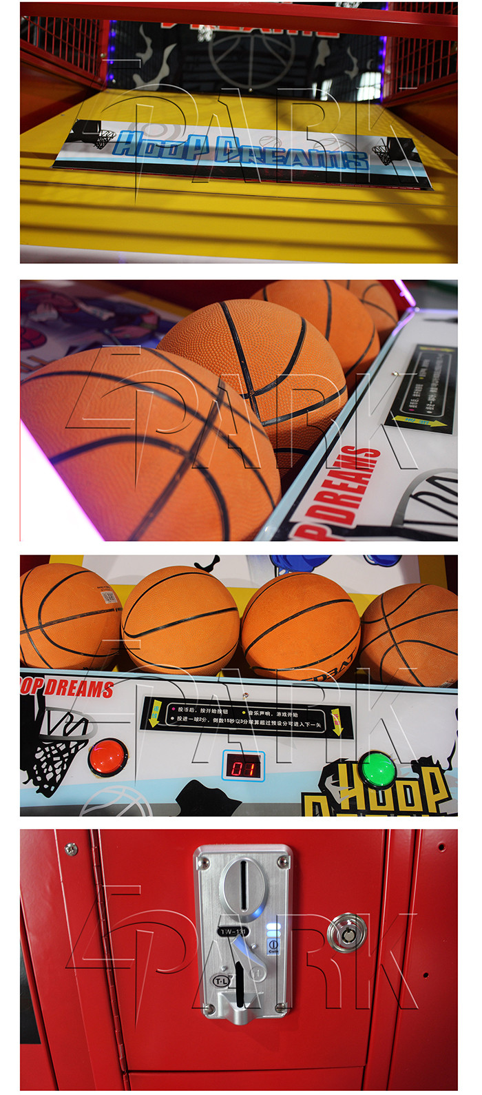 Fun Exercise Game Arcade Basketball Machine For Shopping Mall Easy To Move