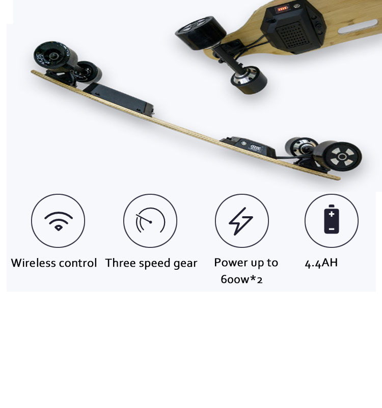 Safe Waterproof Electric Skateboard 7 PLY 1 Baboo Deck Material