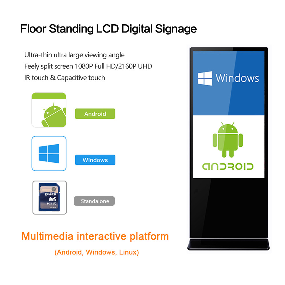 42 Inch Vertical Digital Billboard Lcd Digital Signage Totem Touch Screen For Advertising