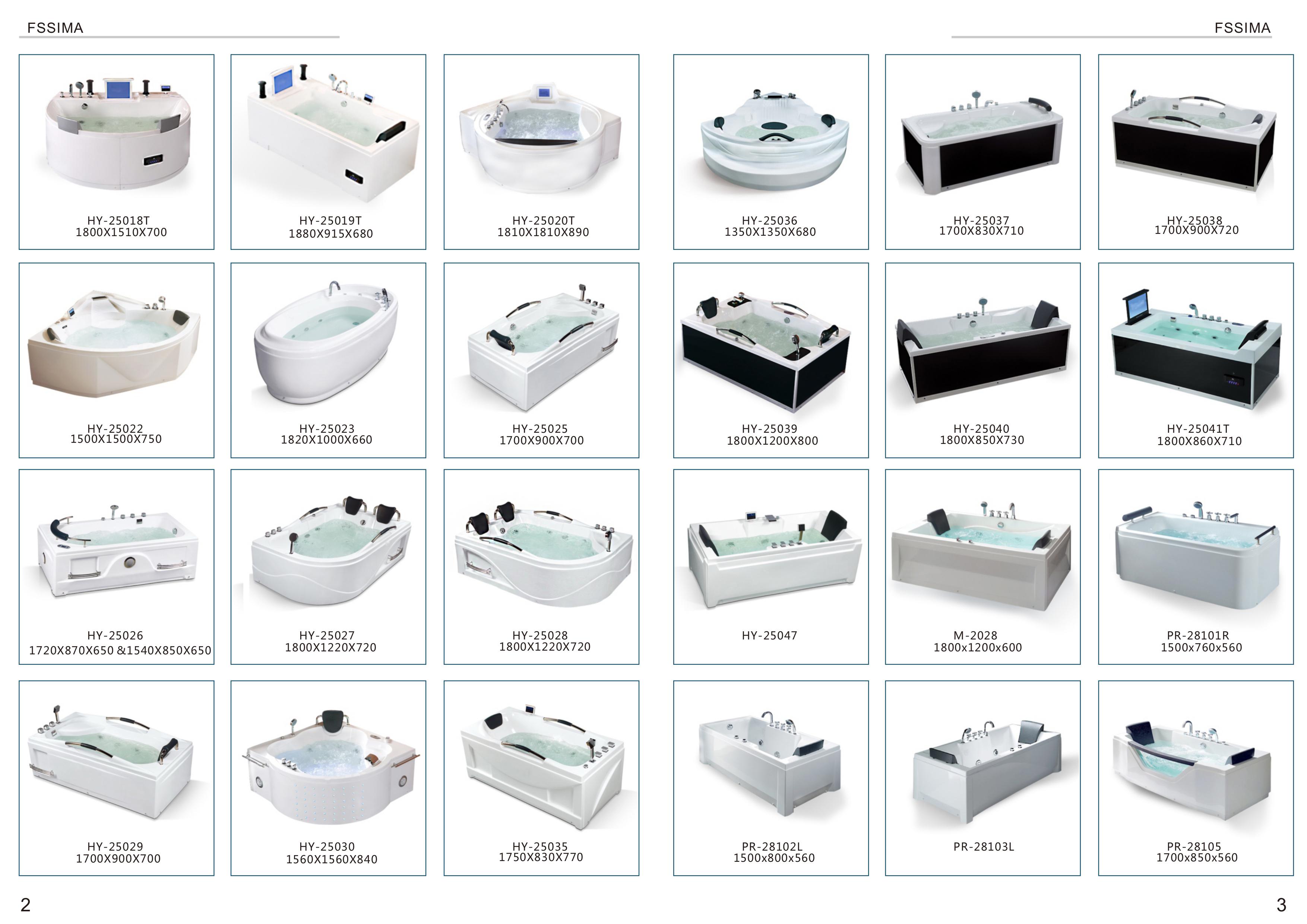 1700 X 750/900 Extra Large Whirlpool Bathtub And Shower Combo For Couples Hydromassage