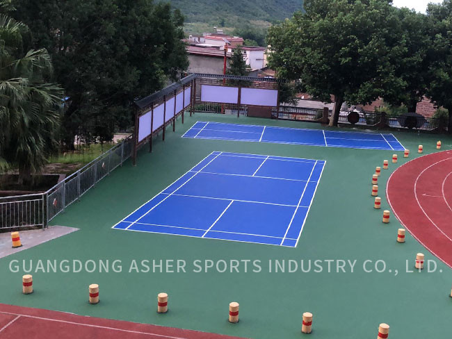 Smooth Surface Acrylic Sports Flooring Colorful Tennis Court Use