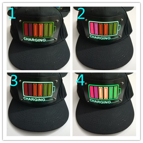China supply customized flashing el hats music activated led caps with wireless inverter high brightness