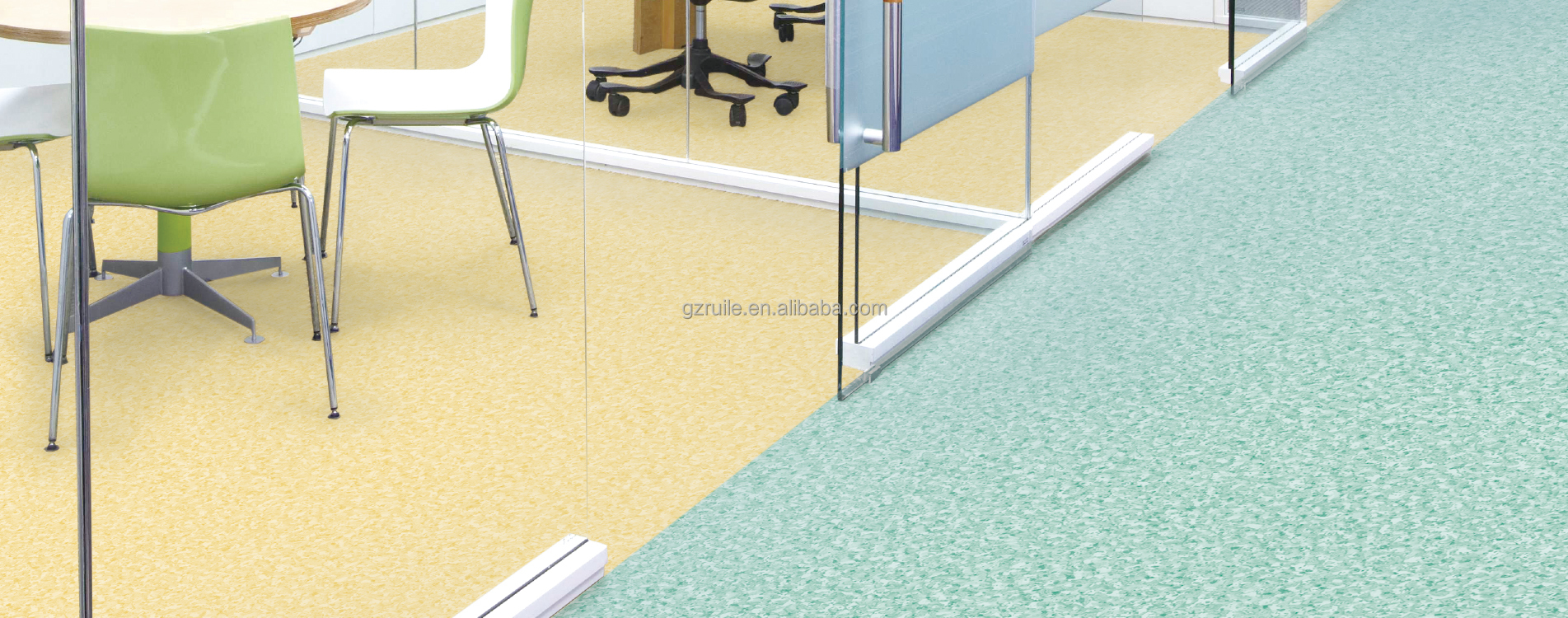White Gray Vinyl Floor Mat Roll Heterogeneous Vinyl Flooring For Oman