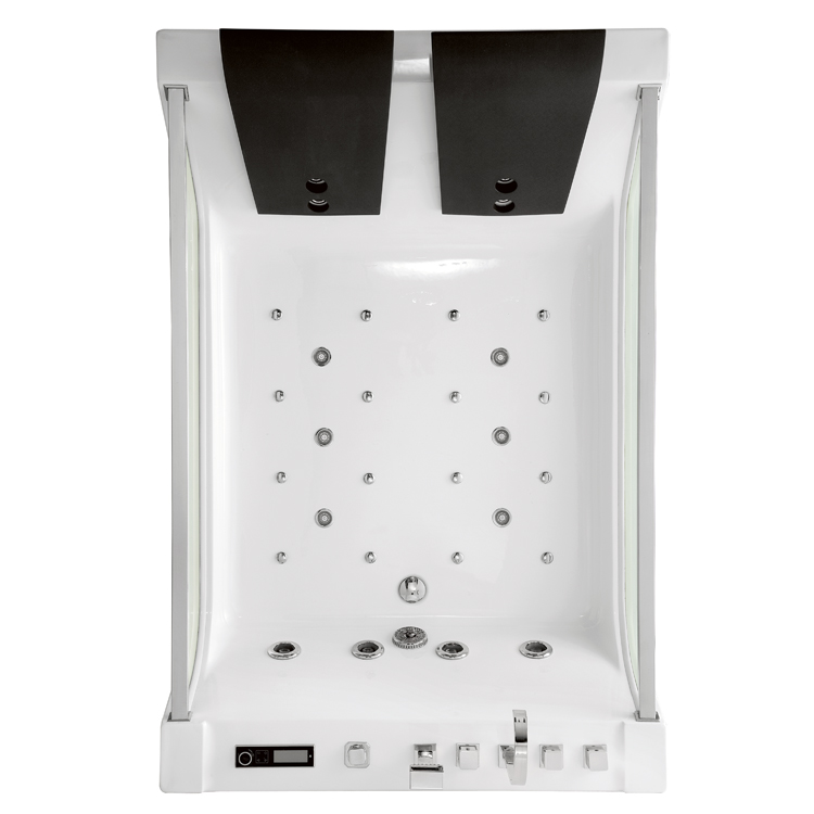 6ft 2 Person Corner Bathtub Luxury With Bubble Jet Whirlpool Waterfall Indoor