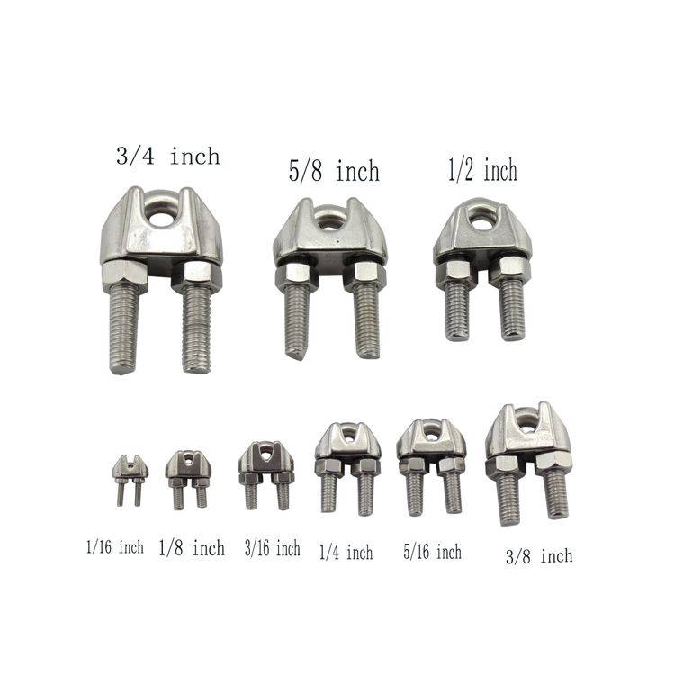 Silvery Finish Stainless Steel Wire Rope Clamp for Lifting and Rigging Hardware Needs