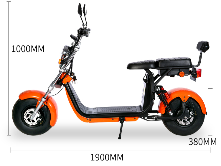 Fat Tire Harley Citycoco Electric Scooter 2000w 2 Wheel Long Range