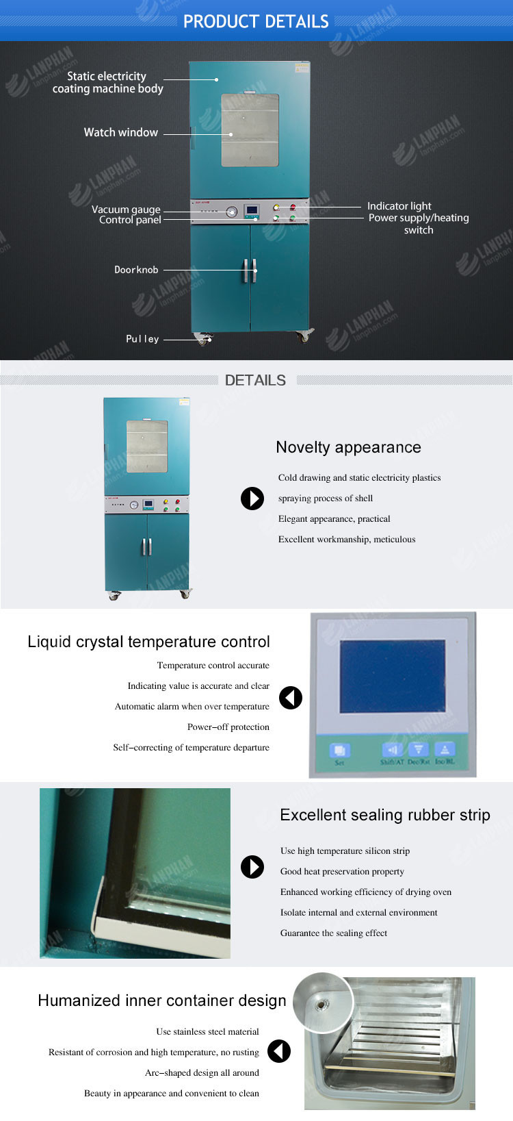 Stainless Steel Electronic Vacuum Drying Oven 2060W