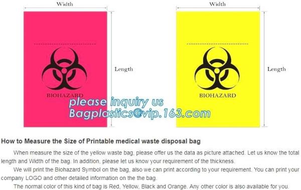 infectious medical waste disposal plastic bag, plastic clinical waste bag,