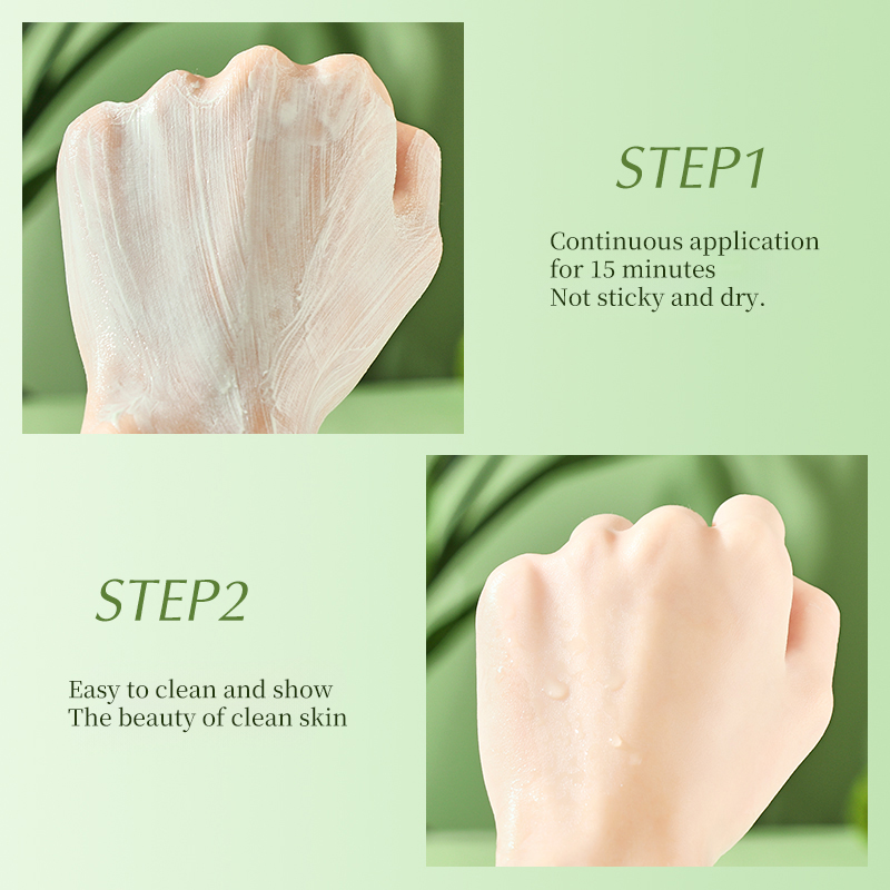 Green Tea Clay Face Mask Skin Care Pore Shrinking Blackhead Remover Face Mask Deep Cleansing Face Mud