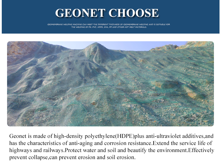 Roadbed and Tunnel Engineering Green HDPE Geonet with Anti-Ultraviolet Protection