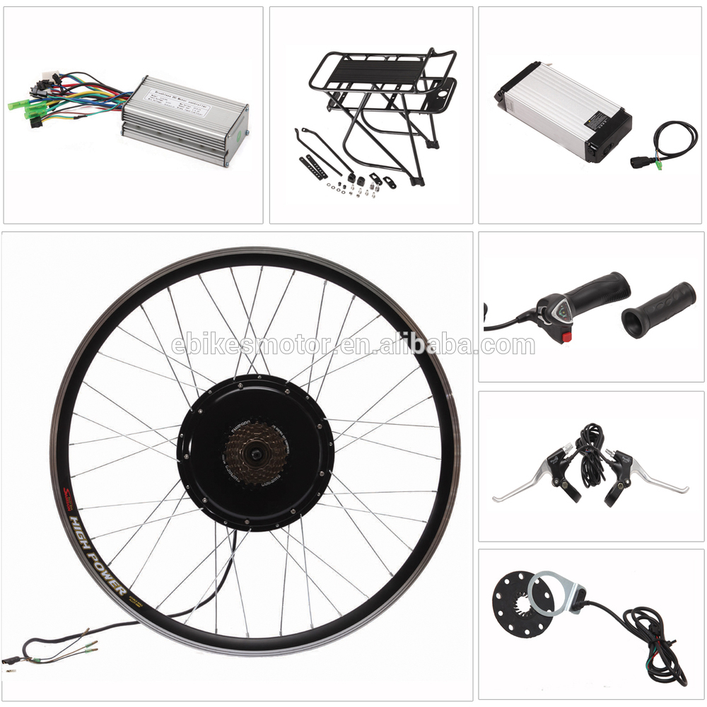 CE EN15194 TUV certificate 48V 2000W electric bike motor kit with battery and LCD display