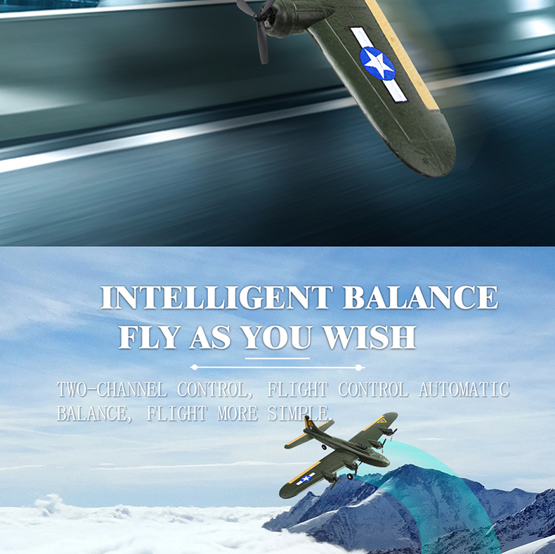 Outdoor Fx817 Rc Plane 2.4ghz 2ch Remote Control Glider Epp Aircraft Toy Electric Fixed Wing B17 Children's Model Christmas Gift