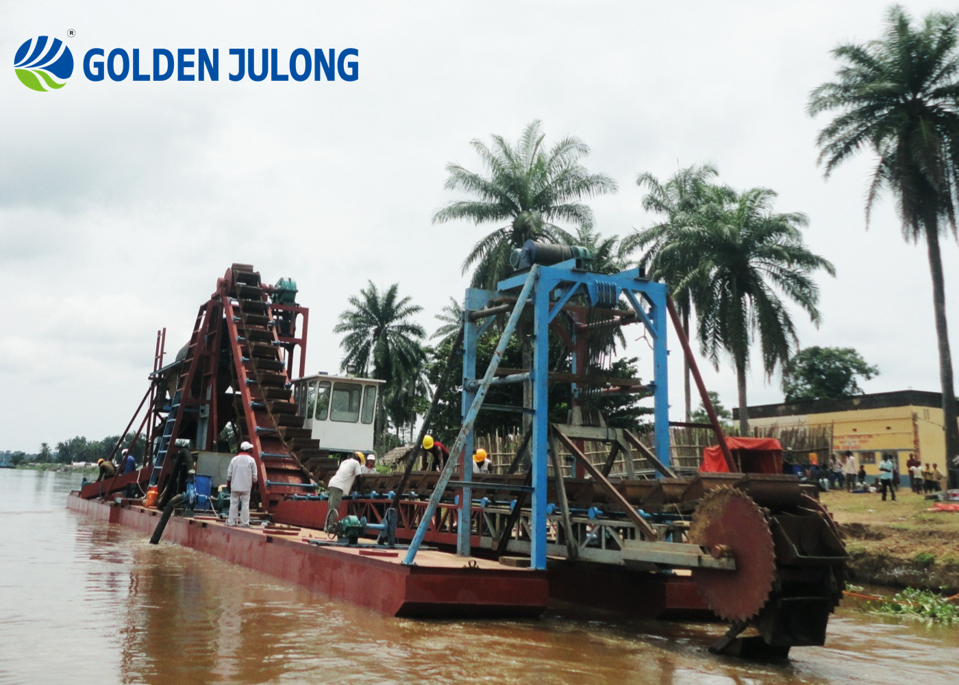 JLBCD60 68 pcs Bucket Chain Dredger 60 m3/hr for Sand Gold Mining Project