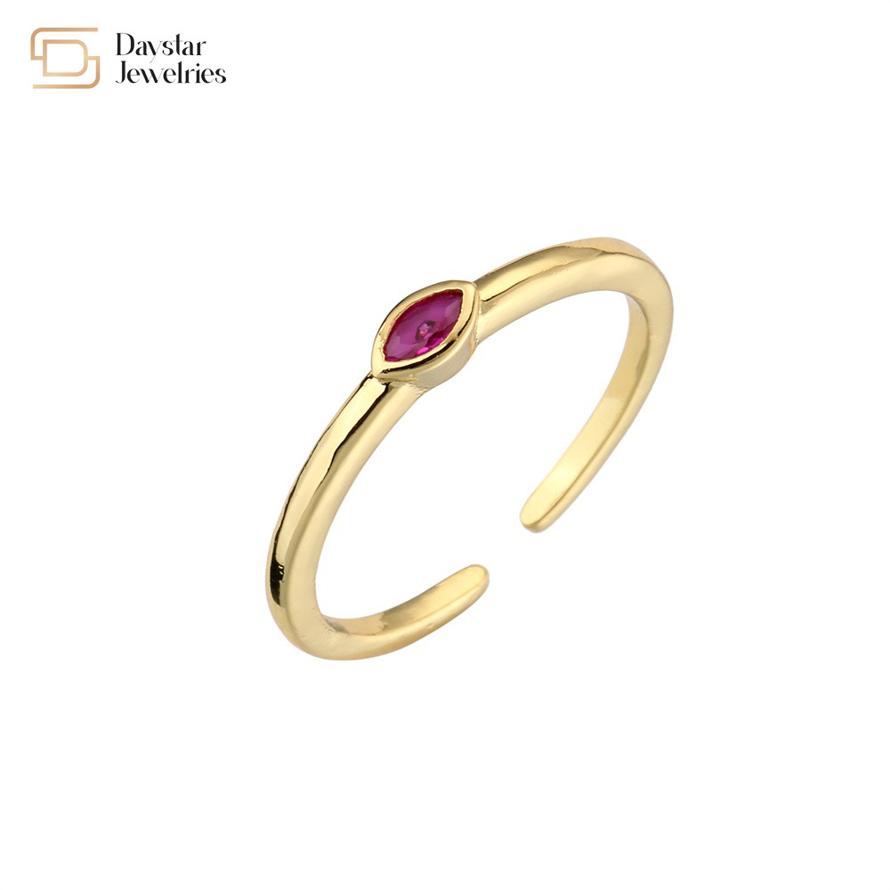 Adjustable Stack Zircon Gold Plated Marquise Diamond Rings Women Men Jewelry
