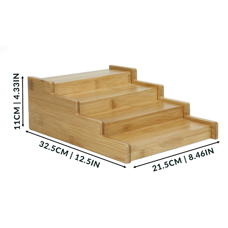 Storage Holders Racks Simple Bamboo Ladder-Shaped Spice Storage for Kitchen Countertop
