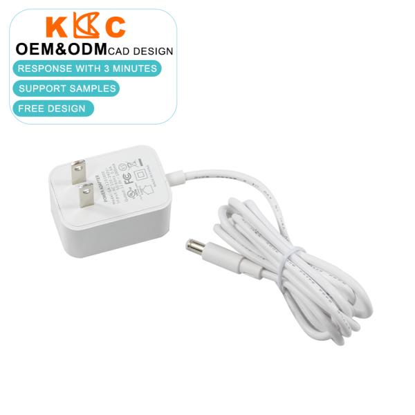 12V 1A US DC Power Adapter, White DC5.5x2.1mm Connector, AC to DC Wall Plug