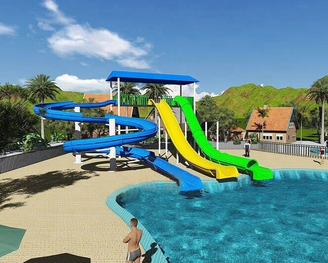 Outdoor Water Park Amusement Kid Play Sets above Ground Pool Water Slide
