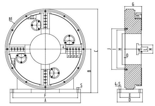 Hollow Structure Manual Through Chuck For Laser Cutting Machine