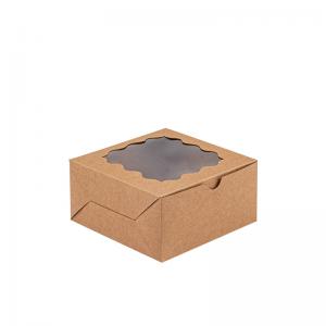 China Compostable Rectangular Cake Box With Window For Wedding Afternoon Tea on sale