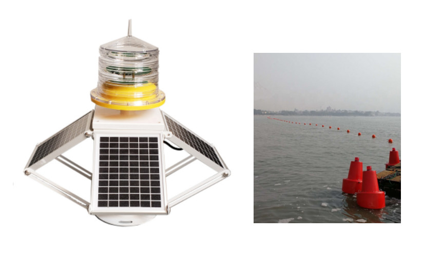 Surge Protection 8W 4pcs Solar Powered Navigation Lights Green Flash